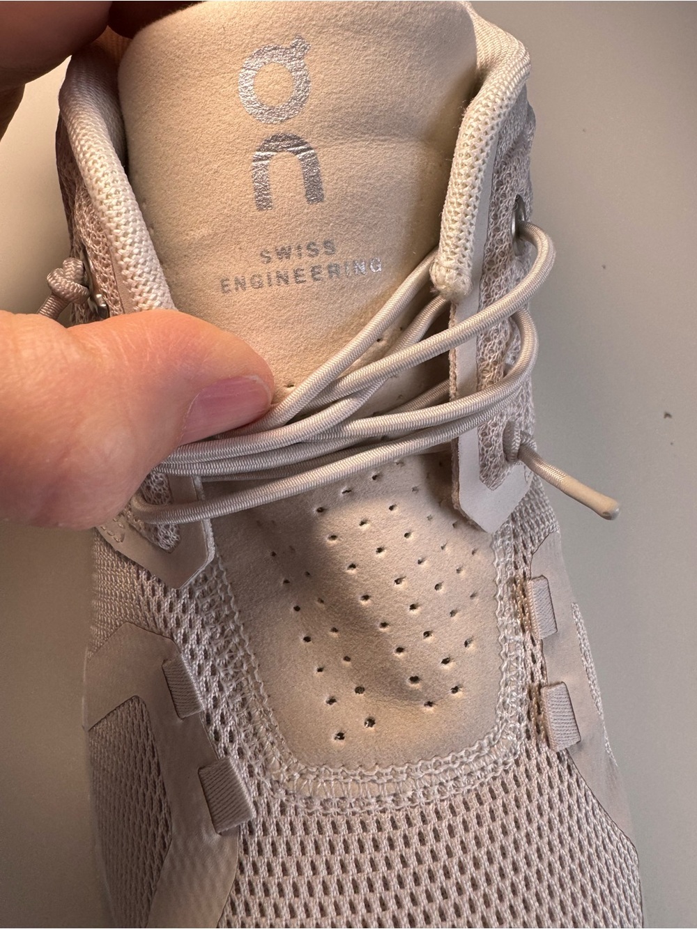 On Running Cloudrunner Athletic Shoes in Light Gray and White - Picture 6 of 15
